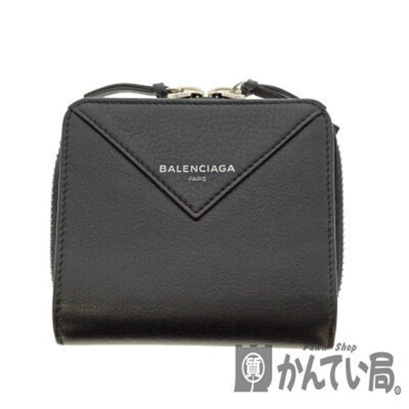 BALENCIAGA Fold Leather Wallet Black - Picture 1 of 10